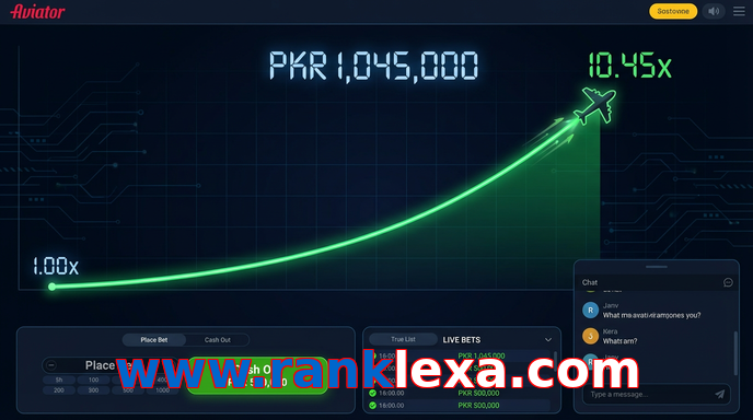 Main screen of Www.ranklexa.com aviator page for PK players