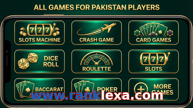 Main screen of Www.ranklexa.com games page for PK players