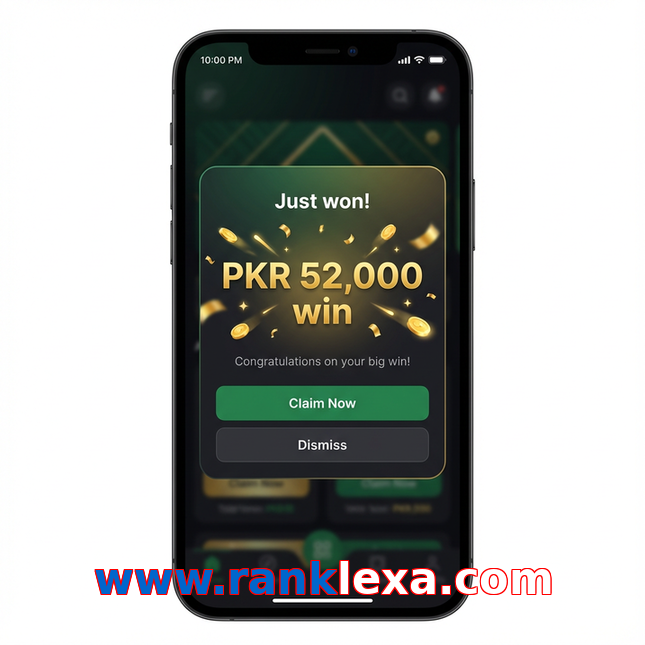 Main screen of Www.ranklexa.com win page for PK players